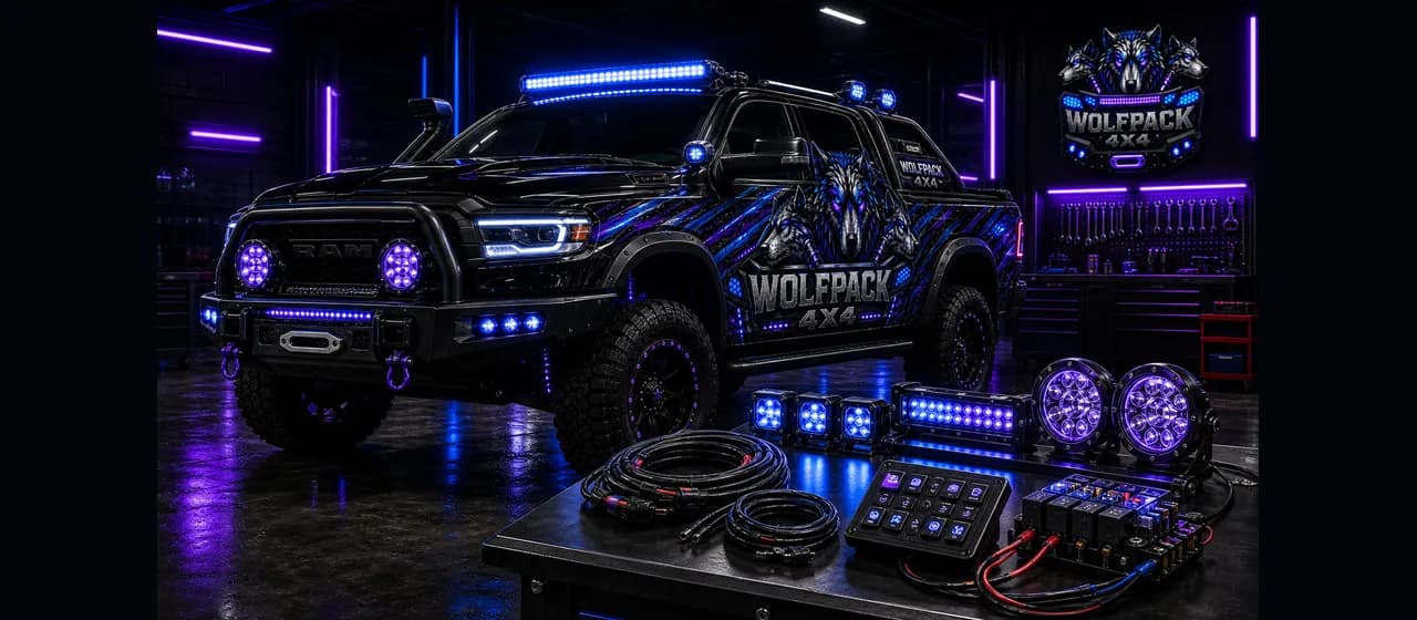 Wolfpack 4x4 lighting and electrical service artwork