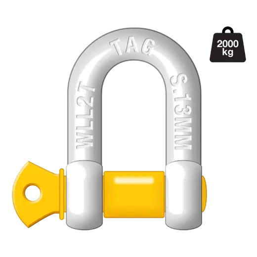 TAG D-Shackle - 13mm, 2000kg, Drop Forged Carbon Steel product image