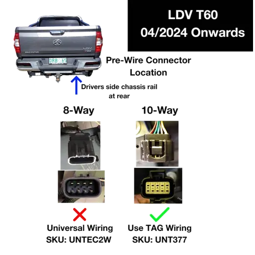 TAG Direct Fit Wiring Harness for LDV T60 (03/2024 - On) product image